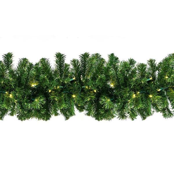 Queens Of Christmas 9 ft. Sequoia Pre-Lit with LEDs Garland, Warm White GARSQ-09-LWW
